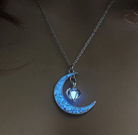 Sparkling Moon Necklace For Women Silver Plated Jewelry Etsy