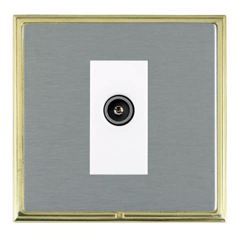 Hamilton Linea Scala Cfx Polished Brass Frame Satin Steel Plate Gang