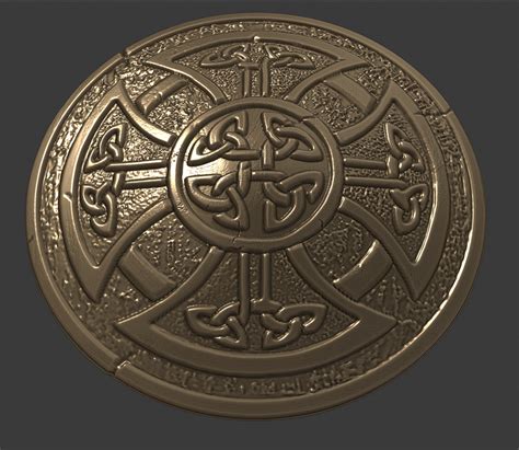 Artstation Celtic Shield 3d Print Model Game Assets