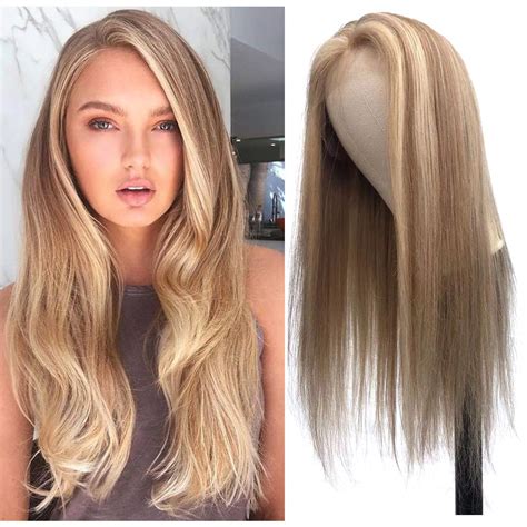 Pre Plucked X HD Ash Lace Front Wigs With Baby Hair Ombre Ash Brown To Blonde Highlights