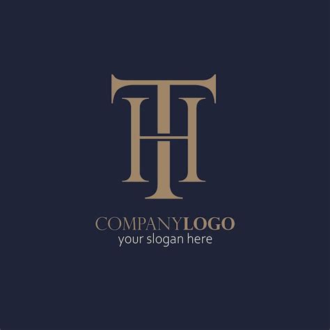 Logotipo Elegante Del Monograma Th Vector Premium