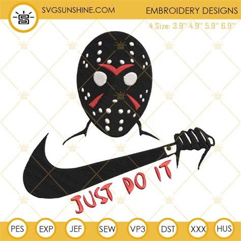 Jason Voorhees Mask Embroidery Designs Friday The 13th Embroidery