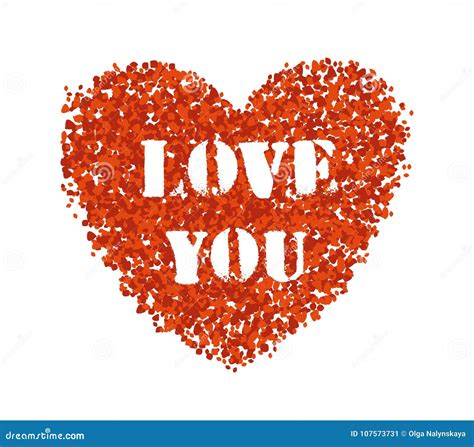 Red Heart Love You Stock Vector Illustration Of Color 107573731