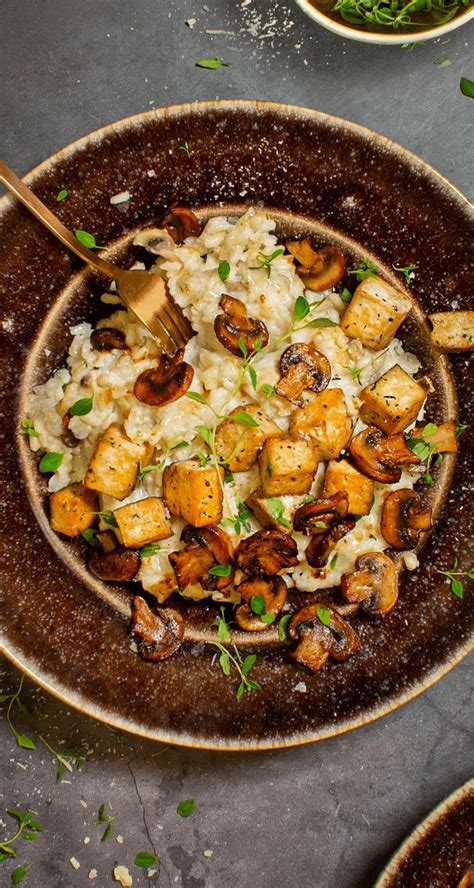 Vegansk Risotto Med Svamp Och Rtmarinerad Tofu Yipin