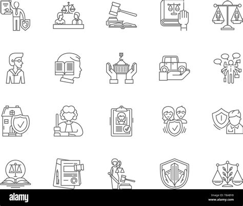 Advocacy Line Icons Signs Vector Set Outline Illustration Concept