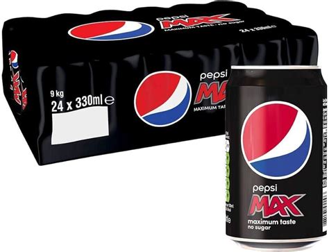 Pepsi Max No Sugar Cola Cans 24 X 330ml Sugar Free Carbonated Soft