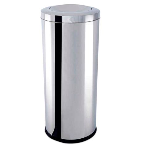 Lixeira Inox Tampa Basculante Flip Top 28 litros Ø 25 x 60 cm