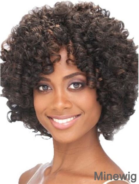 Chin Length Capless Layered Kinky Synthetic Black Woman S Wigs