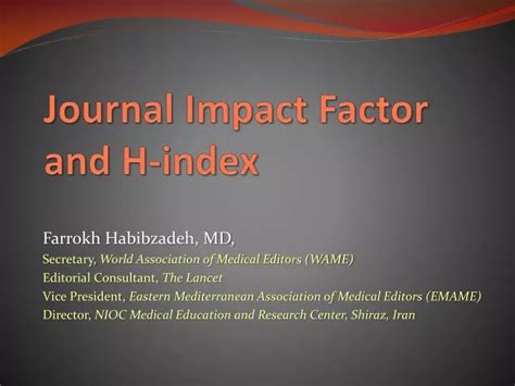 PPT Journal Impact Factor And H Index PowerPoint Presentation Free