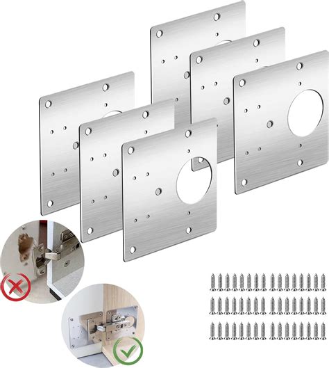 Pcs Cabinet Hinge Repair Plate Hinges Repair Fixing Plates