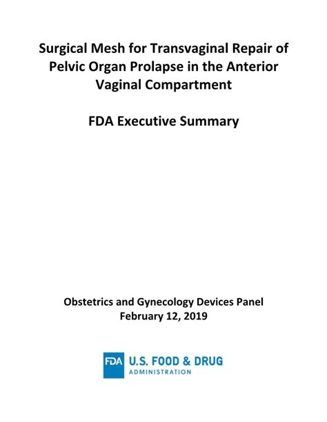 Surgical Mesh For Transvaginal Repair Of Pelvic Organ Prolapse In The