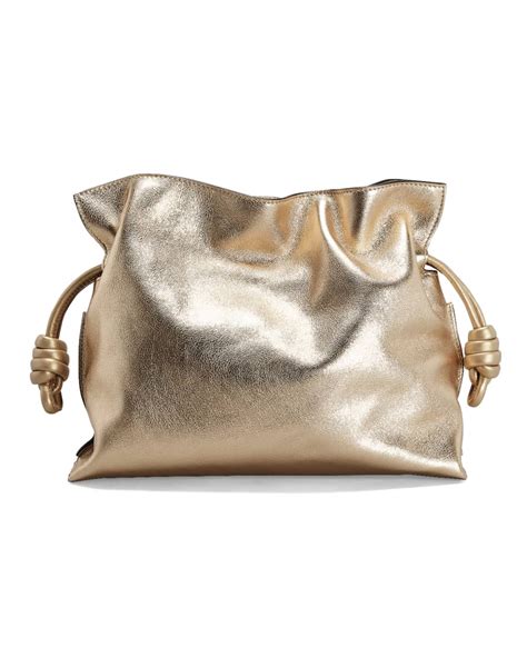 Loewe Flamenco Mini Metallic Napa Clutch Bag Neiman Marcus