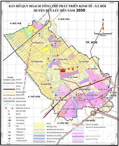 Bản đồ Quy Hoạch Huyện Bến Lức đến Năm 2030 Tầm Nhìn đến Năm 2050