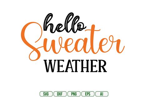 Hello Sweater Weather Graphic By Mottakinkha Creative Fabrica