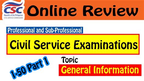 Civil Service Exam Reviewer General Information Part Youtube