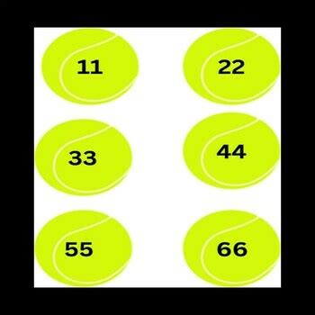 Tennis Multiplication Match Game By Tea Time Planner Tpt