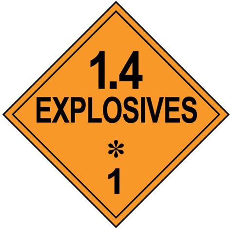 Class 1.4 Explosive Hazmat Placard Decal or Magnetic Sign Placard – Dot ...