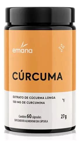 Cúrcuma Curcumina 130mg 60 Cápsulas Emana Suplementos Sabor Natural