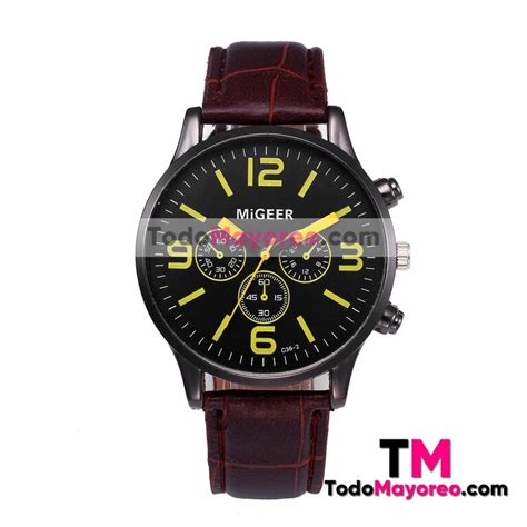 Reloj N Meros Amarillos Caf Extensible Piel Sint Tica Calendario R