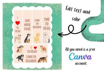 Dog Bookmarks by Gelica Dee | TPT