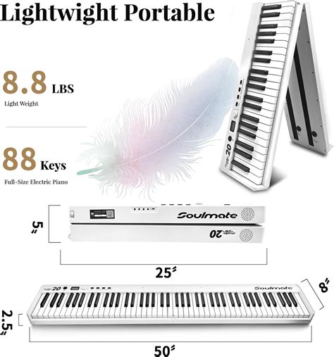 Soulmate Piano Digital Plegable Para Principiantes Teclas Teclado