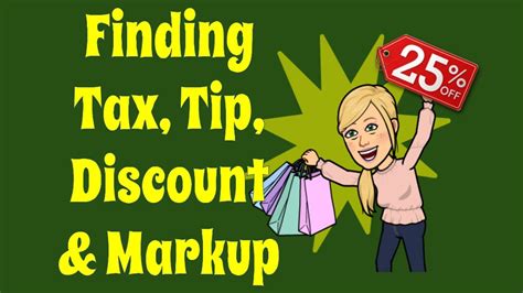 How To CALCULATE Tax Tip Discount Markup YouTube