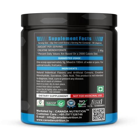 Creatine Monohydrate Canada Nutrition