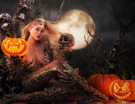 Happy Halloween Fantasy Girl 3d Art By Shibashake On Deviantart