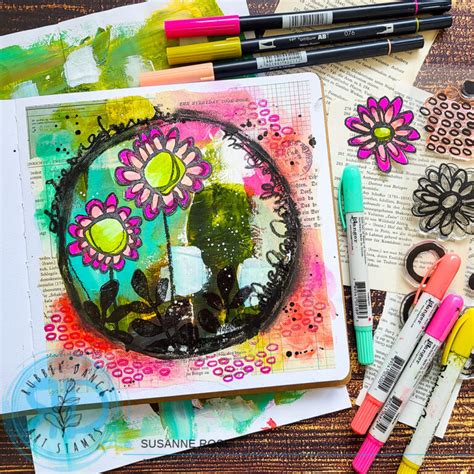 Mixed Media Art Journal Tutorial For Beginners With Collage And Pencil Marks 7 Rubber Dance