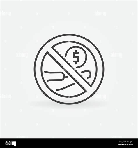 Stop Corruption And Bribery Vector Concept Icon Or Symbol In Outline