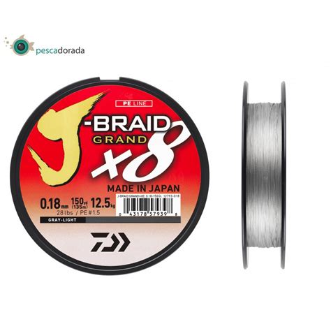 Hilo Trenzado Daiwa J Braid Grand X8 135 Metros Gri