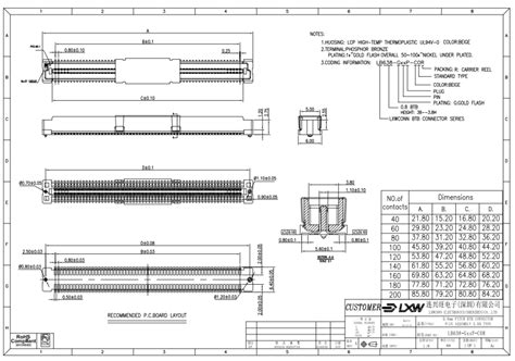 08mm Pitch Rugged Pcb Board To Board Connector Types Smt