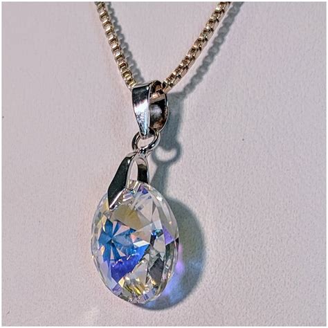 Clear Crystal Swarovski Necklace Silver Papillon