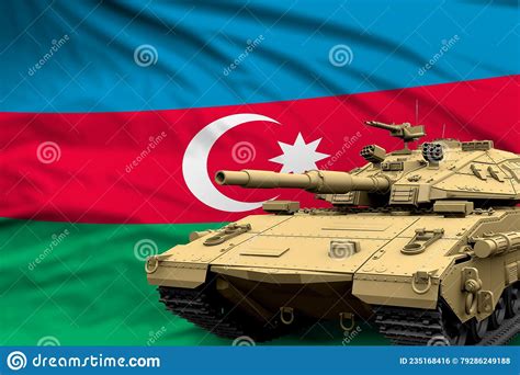 Tanque Moderno Do Azerbaijão Design Não Real No Tanque De Bandeira