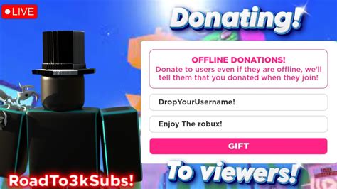 Live In Pls Donate Donating Robux To Viewers Spin Wheel Offline