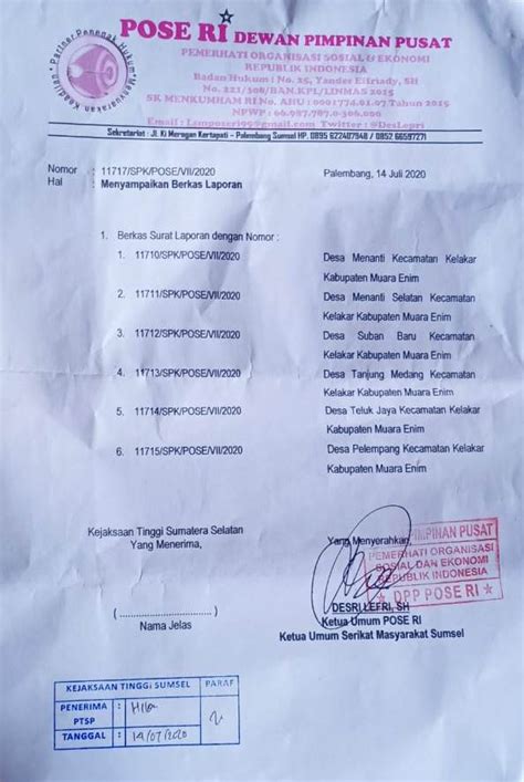 Detail Contoh Surat Pengaduan Dugaan Korupsi Dana Desa Koleksi Nomer