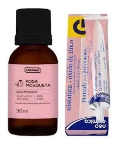 Kit Nistatina Óxido De Zinco 60g óleo De Rosa Mosqueta 30ml MercadoLivre