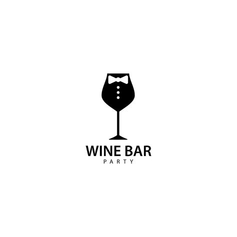 Wine Bar Logo Vector Design Images Wine Bar Party Logo Design Wine