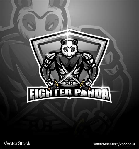 Panda Fighter Esport Mascot Logo Royalty Free Vector Image