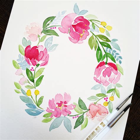 Pin By Ann Hill On My Watercolors Watercolor Flower Wreath Loose