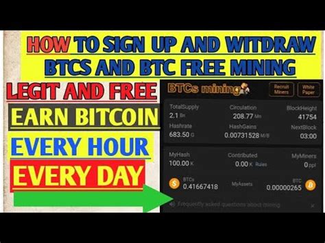 How To Sign Up Btcs Mining Earn Free Bitcoin And Witdrawal YouTube