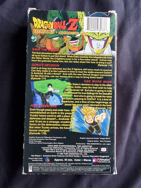 Dragonball Z Nightmare S End Uncut Vhs Gem