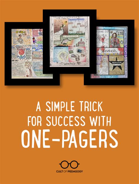 A Simple Trick For Success With One Pagers Cult Of Pedagogy