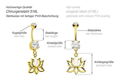 Chirurgenstahl Bananabell Brass Design Lotusbl Te Synthetischer Opal