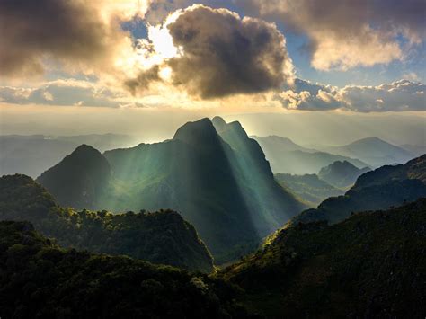 Sunlight Shining Through Clouds