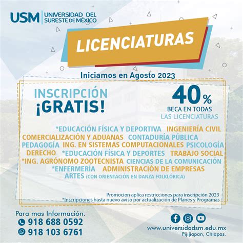 Inscripciones Abiertas Usm Universidad Del Sureste De M Xico