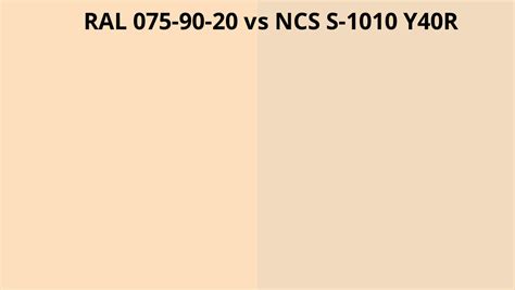 Ral 075 90 20 Vs Ncs S 1010 Y40r Ral Colour Chart Uk