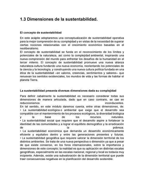 1 3 Dimensiones De La Sustentabilidad El Concepto De Sustentabilidad En Este Acápite