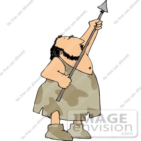 Caveman Holding a Spear Clipart | #14497 by DJArt | Royalty-Free Stock Cliparts