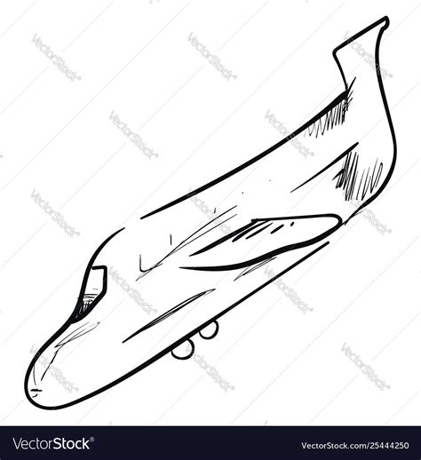 Landing plane sketch or color Royalty Free Vector Image